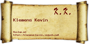 Klemens Kevin névjegykártya